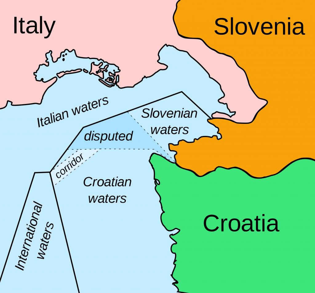 map sloveni croatia border dispute.png